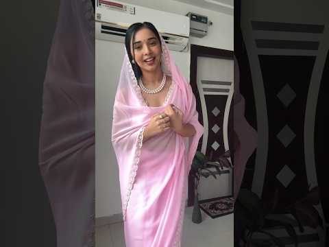 Beautiful 😍 pink saree 🥻 for Wedding #grwm #sareedraping #outfitideas #cataloguebyab @PehrawaAB