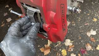 How to change pads on a quad piston, caliper, brake set up with almost no tools