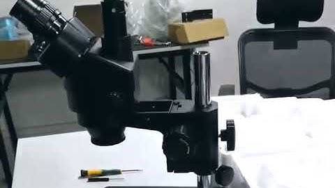 Eakins 37MP microscope camera + 7X-45X magnification stereo microscope + bracket installation video