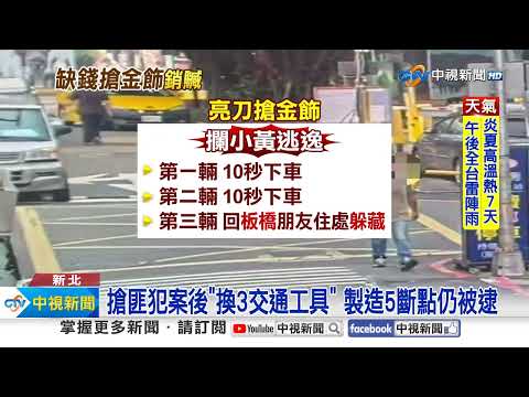 男持刀搶三重銀樓 設5斷點狂逃仍遭逮│中視新聞 20230822