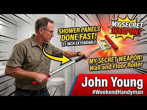 The Tool Needed For Bathroom DIY Surround Installs!  A Wall and Floor Roller! #weekendhandyman