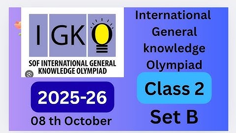 #Favfive | SOF IGKO Class 2 2025-2026 international general knowledge olympiad Set B | #class2