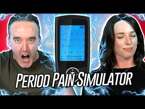 We tried a period cramp simulator 😂 @john_nonny