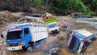 TERJANG BANJIR DI SUNGAI‼️BERMUATAN PUPUK VS RC HINO DUTRO BERMUATAN KAYU 🔥🔥