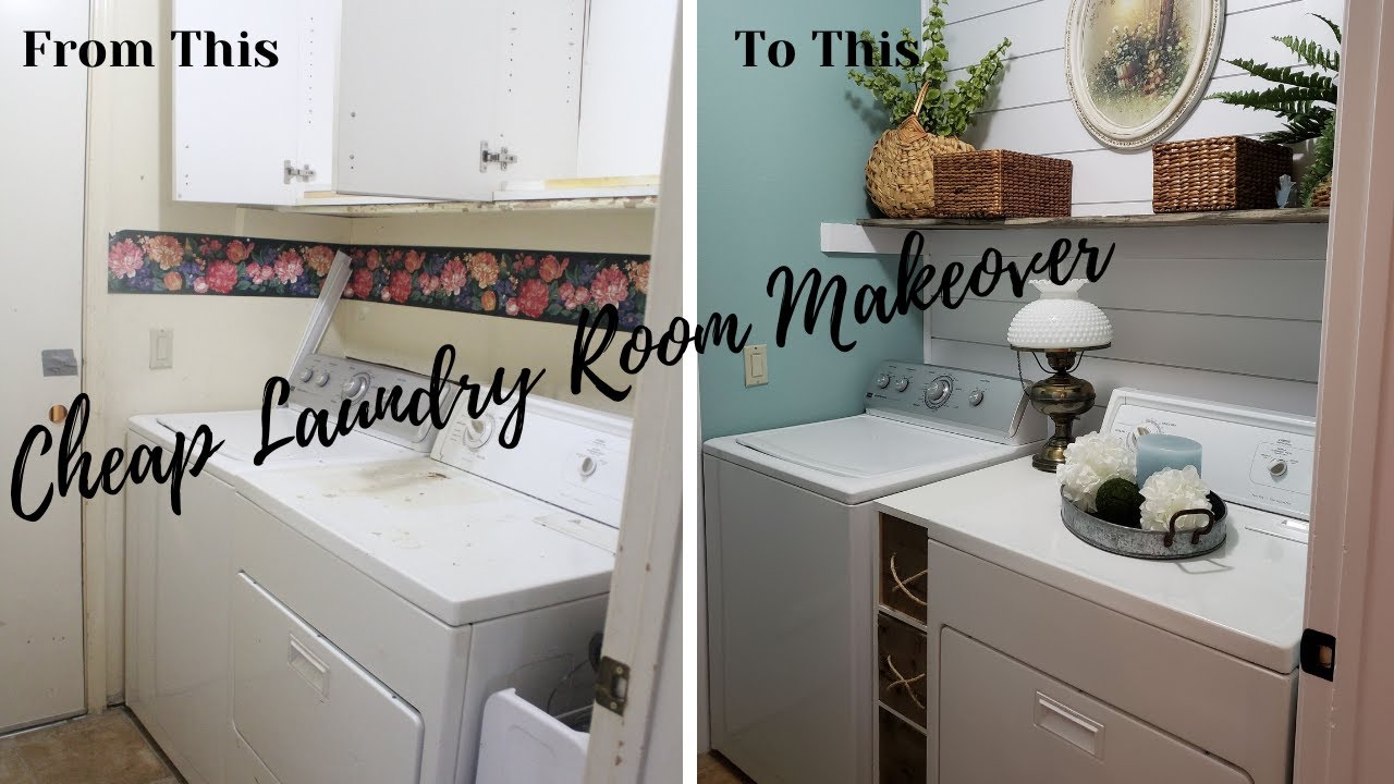 CHEAP DIY LAUNDRY ROOM MAKEOVER UNDER 150 YouTube