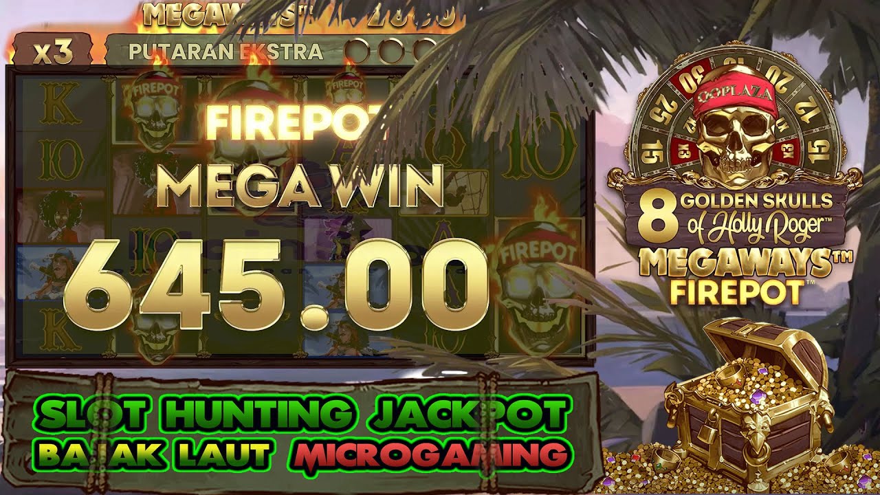 SLOT MICROGAMING TERBARU YANG LAGI GACOR - 8 GOLDEN SKULLS OF HOLLY ROGER