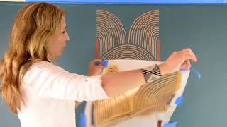 Stenciling An Arch Using Cutting Edge Stencils Willow Arch Wall Stencil! A Perfect Boho Stencil!