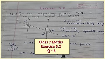 Class 7 Maths Exercise 5.2 Q-3 In the adjoining figure p||q. Find the unknown angles.
