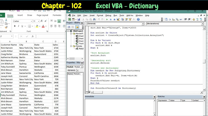 VBA - Dictionary