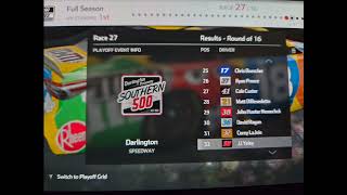 Nascar Union Pacific cup series season 5 race 27 Darlington results 