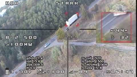 Hugin Drone - onboard AI continues tracking the object temporarily obscured by obstacles