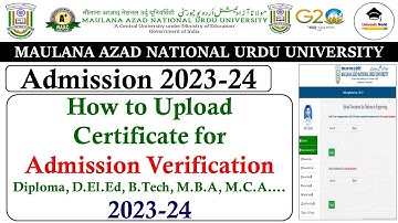 How to Upload Certificate for Admission Verification || Manuu Upload Documents || @UniversityWorld