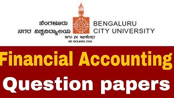 Bangalore City University Update: Financial Accounting question paper @nvrupdates36
