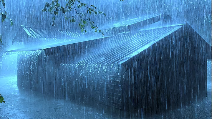 Insomnia Relief in 3 Minutes with Powerful Rainstorm and Heavy Thunder Sounds on a Tin Roof at Night