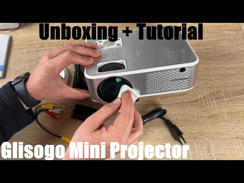 Mini Projector WLAN 5G Bluetooth Projector, Glisogo Native 1080P solution Unboxing and instructions