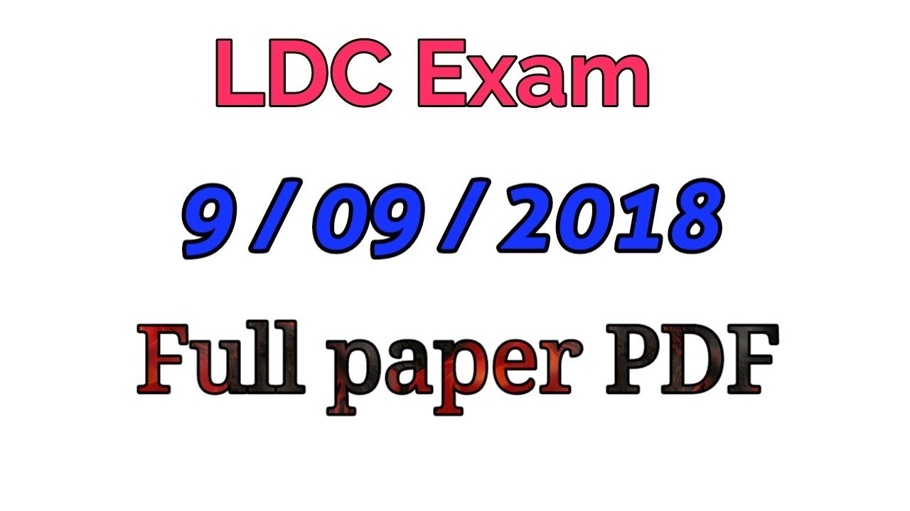 LDC paper 9 September 2018 // LDC paper 9/9 2018 // full paper // answer key