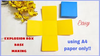 how to make the base of explosion box by using A4 paper | gift box making #craft #papercraft