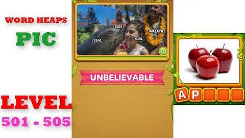 Word Heaps: Pic Puzzle Level 501 - 505 | All Answers | Walkthrough