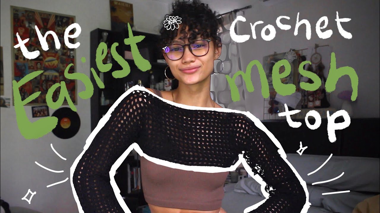 the easiest crochet mesh top 