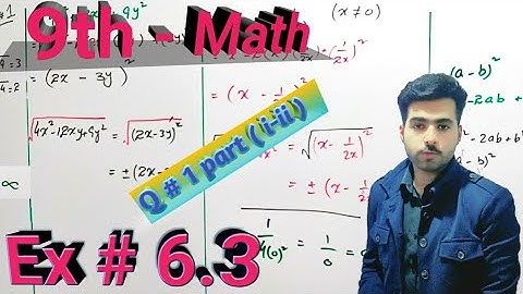 9th class Math, Chapter 6, Ex 6.3, Q#1 Part (i-ii) | Algebraic Manipulation | Matric || Urdu | Hindi