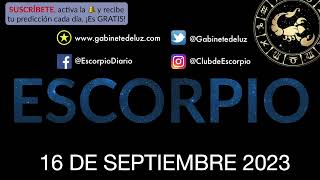 Horóscopo Diario - Escorpio - 16 de Septiembre de 2023.