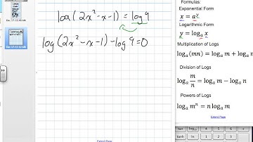 Solving Logarithmic Equations (Grade 12 advanced functions Lesosn 8.6 12:16:11).mov