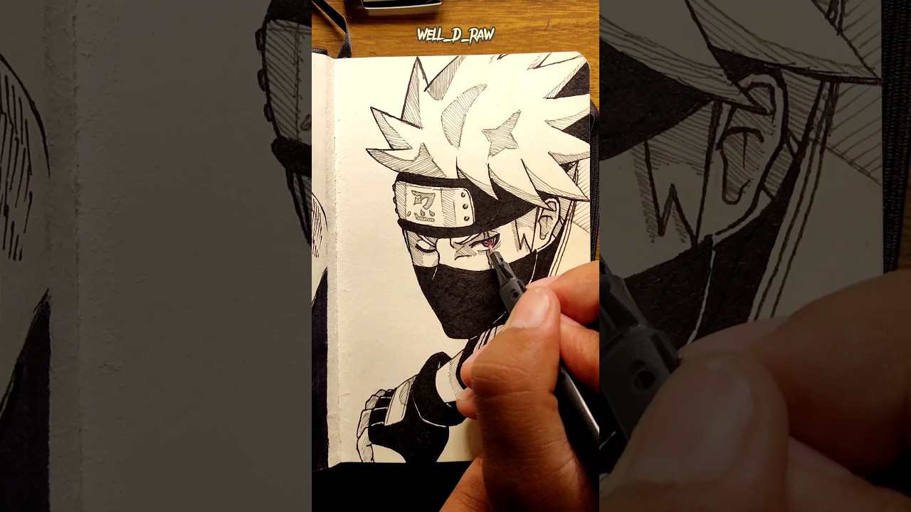 Kakashi Mandrake 🤯 Speed draw desenho Naruto, #shorts
