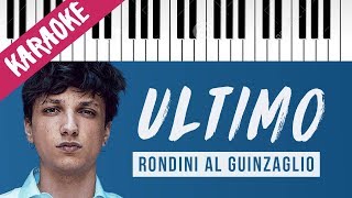 Ultimo | Rondini Al Guinzaglio // Piano Karaoke con Testo chords