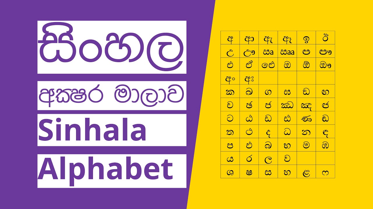 sinhala alphabet consonant youtube