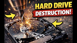 Hard Disk Destruction 🔥 | Drilling a Hard Drive to Protect Data 💾🔩#DestroyingThings #DataDestruction