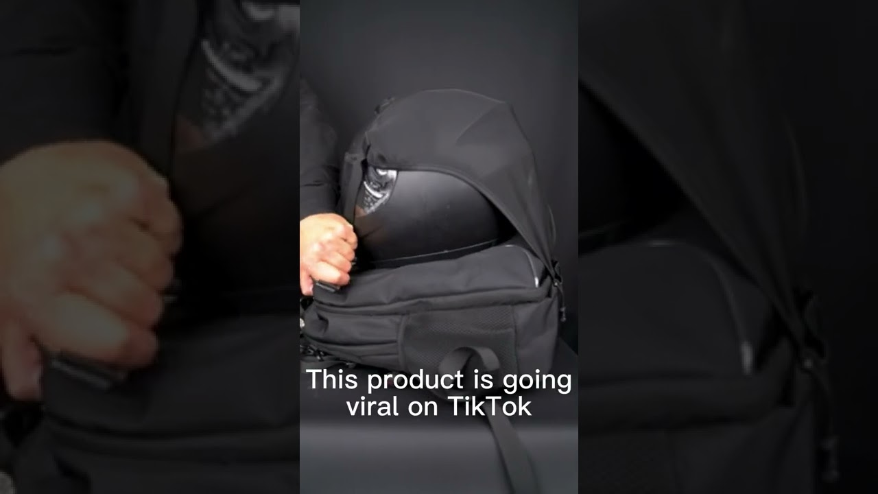 Large Capacity Waterproof Motorcycle Backpack, 30-35L  Expandable Motorbike Helmet Bag