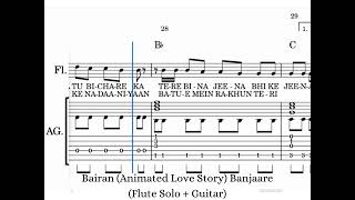 Bairan – Animated Love Story Banjaare - Flute Guitar
