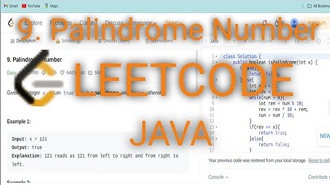 Palindrome Number | leetcode | solution in java | coding with rohit pathak