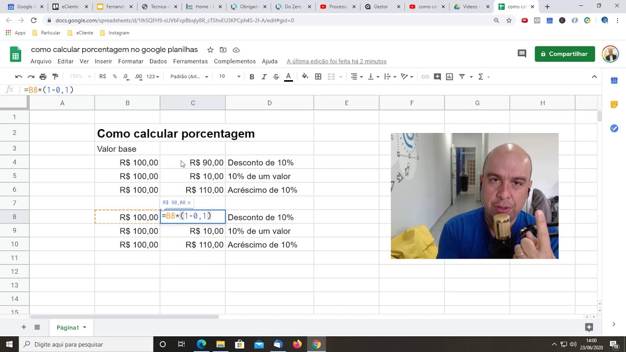 Como Calcular Porcentagem No Google Planilhas YouTube Como calcular porcentagem no google planilhas youtube