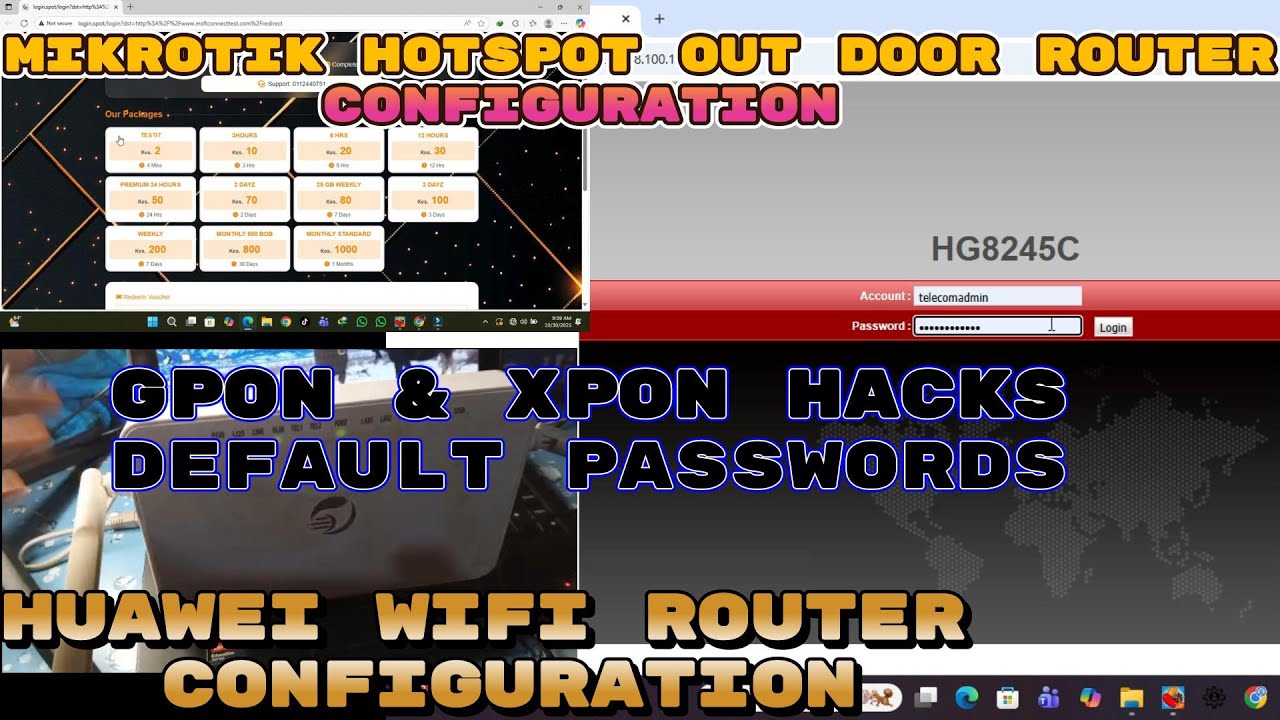HUAWEI ROUTERS CONFIGURATION | XPON & G PON MIKROTIK HOTSPOT NETWORK SETUP | LAN TO WAN  ACTIVATION.
