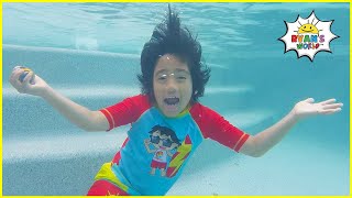 Video thumbnail of "Ryan's Sink or Float Science Experiments Easy DIY for kids!!"