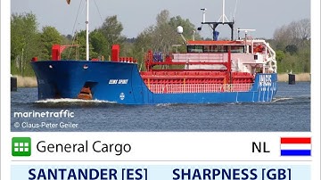 Eems Spirit cargo cement in #Sharpnessdock #freighter #AONB #swans