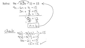 Solve a Linear Equation Involving Parentheses EX 2