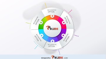 Colored Circle Chart With Business Icons Flat Powerpoint Design