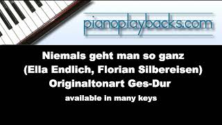 Niemals geht man so ganz (Ella Endlich Cover) Playback Instrumental Demo Originaltonart Gb-Dur