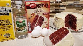 BEST Red Velvet Cake | How to make this box cake taste like you made it from Scratch!