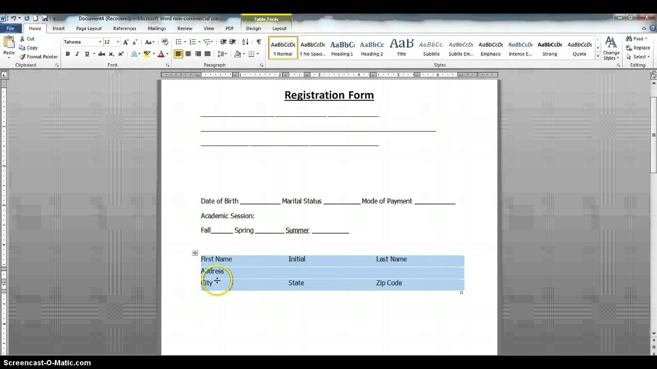 How To Create A Fillable Word Document 2010 Printable Form Templates