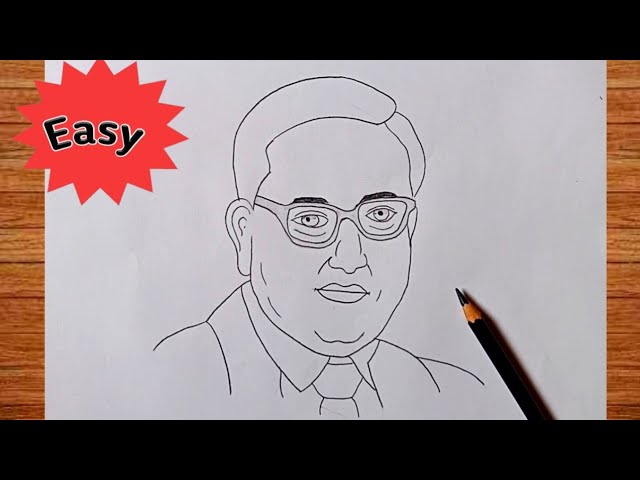 Dr. B. R. Ambedkar Drawing | How to draw Dr. Ambedkar | Ambedkar Jayanti  drawing step by step - YouTube