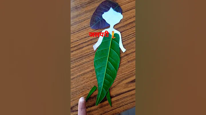 Jalpari 🧜made by leaves 🌿/ #shorts #leafart #shortsvideo #viral