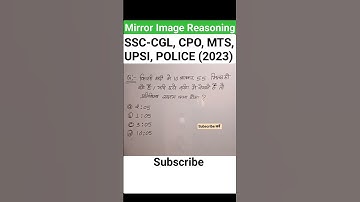mirror image reasoningshort tricks | mirror image of clock | SSC-CGL, CPO, POLICE, NTPC #ssc #SHORT