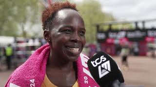 Peres Jepchirchir Sets Women&#39;s-Only World Record At TCS London Marathon 2024