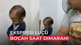 Lucu Banget, Bocah Ini Ngambek saat Dimarahi Ayahnya