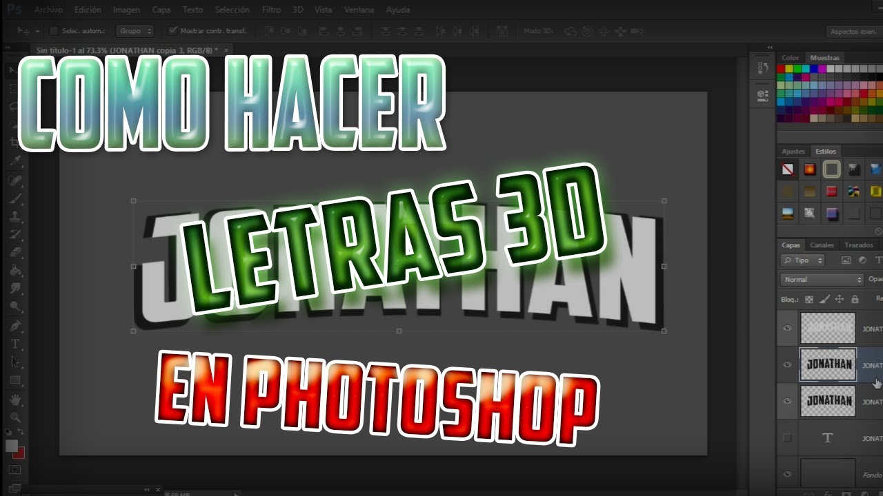 Como hacer letras en 3d