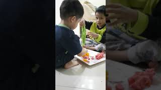 Hadi And Haris Play With Their Homemade Slime Aka Clay