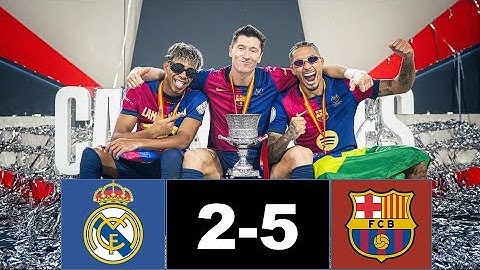 Real Madrid vs Barcelona 2-5 Highlights & All Goals 2025 | Final | English Commentary